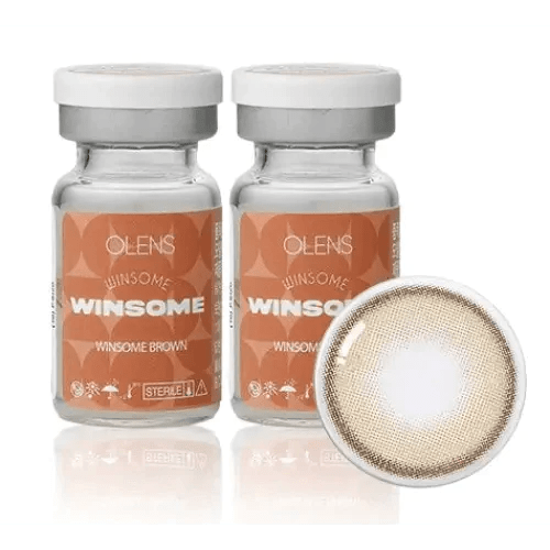 Olens Winsome Brown colored contact lens, 12.8mm graphic diameter, 3-6 Months wear