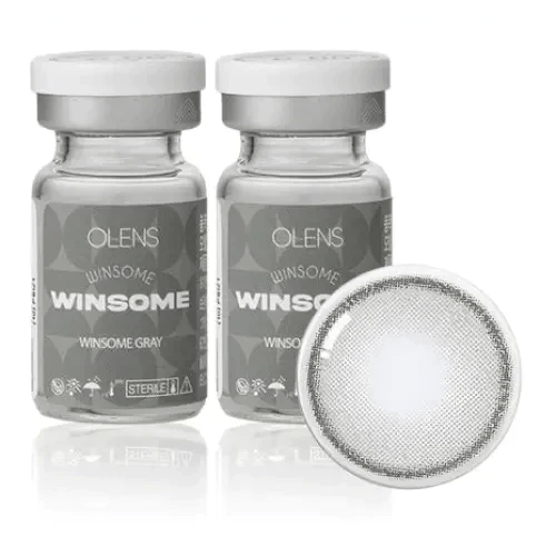Olens Winsome Gray colored contact lens, 12.8mm graphic diameter, 3-6 Months wear