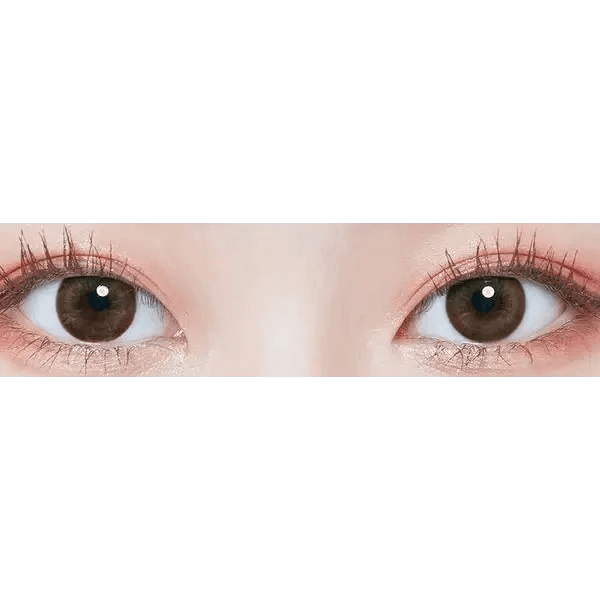 LensTown Olly 2 Brown — both eyes wearing the contact lenses