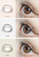 Olola Dearsome Milk Brown — monthly colored contact lenses, 13.1mm graphic diameter