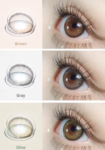 Olola Dearsome Olive Green — monthly colored contact lenses, 13.1mm graphic diameter