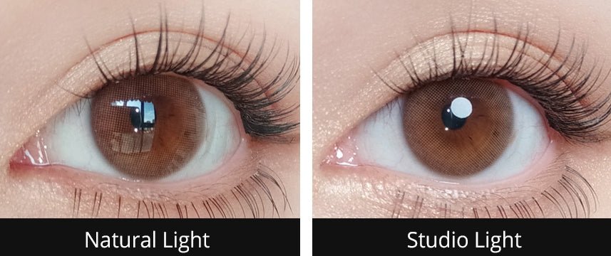 Olola Mellows Cotton Brown colored contact lens, 12.8mm graphic diameter, 3-6 Months wear