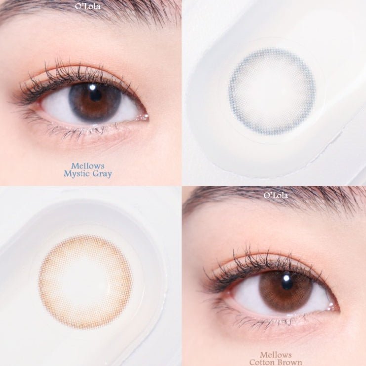 Olola Mellows Cotton Brown colored contact lens, 12.8mm graphic diameter, 3-6 Months wear