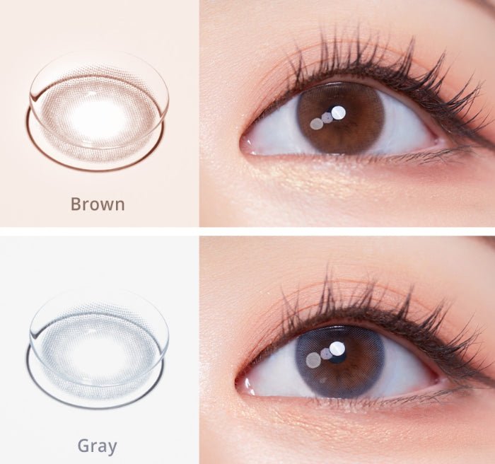 Olola Mellows Cotton Brown colored contact lens, 12.8mm graphic diameter, 3-6 Months wear