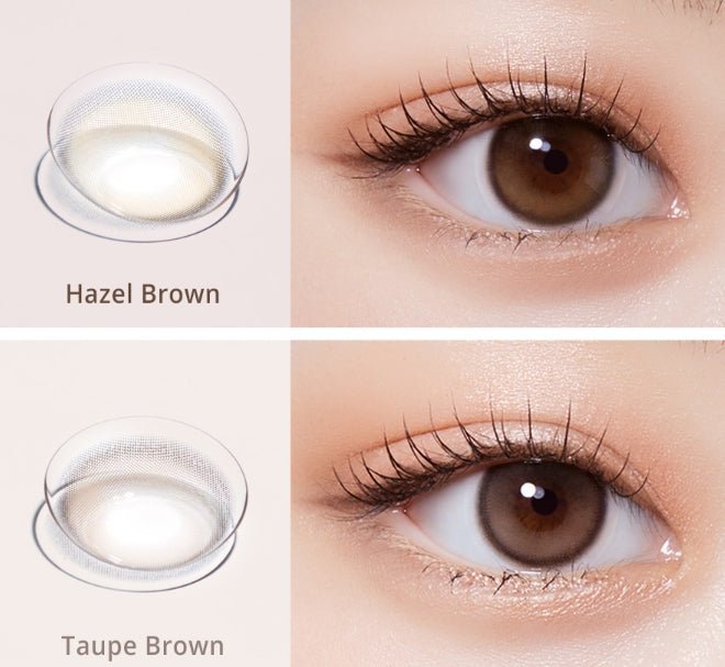 Olola Purity Shine Taupe Brown (10p) colored contact lens, 13.1mm graphic diameter, Daily wear