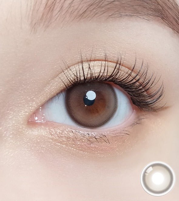 Olola Purity Shine Taupe Brown colored contact lens, 13.2mm graphic diameter, 3-6 Months wear