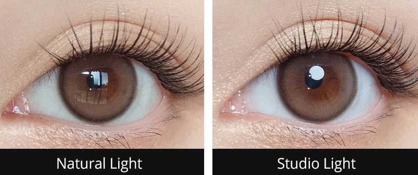 Olola Purity Shine Taupe Brown colored contact lens, 13.2mm graphic diameter, 3-6 Months wear