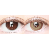 LensVery Photogenic Cream Beige (10p) — both eyes wearing the contact lenses