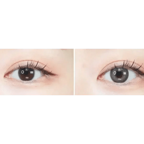 LensVery Photogenic Taupe Gray (10p) — both eyes wearing the contact lenses