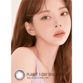 LensRang Planet 1Day Space Gray (5p) — model portrait showing the contact lens look