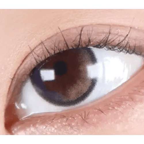 LensRang Planet Space Gray — single-eye close-up showing the contact lens appearance