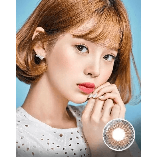 Olens Plie Brown colored contact lens, 13.1mm graphic diameter, Monthly wear