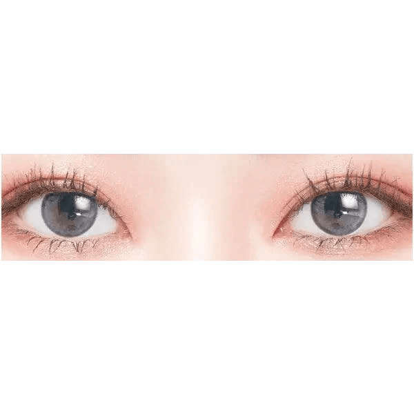 LensTown Pocopong Gray — both eyes wearing the contact lenses