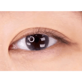LensTown Pocopong Gray — single-eye close-up showing the contact lens appearance