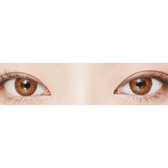LensVery Poing Brown — both eyes wearing the contact lenses