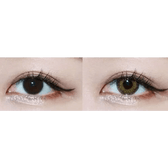 LensVery Poing Brown — both eyes wearing the contact lenses