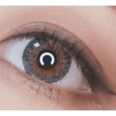 LensVery Poing Gray — single-eye close-up showing the contact lens appearance