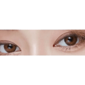 LensVery Poing Hazel Brown — both eyes wearing the contact lenses