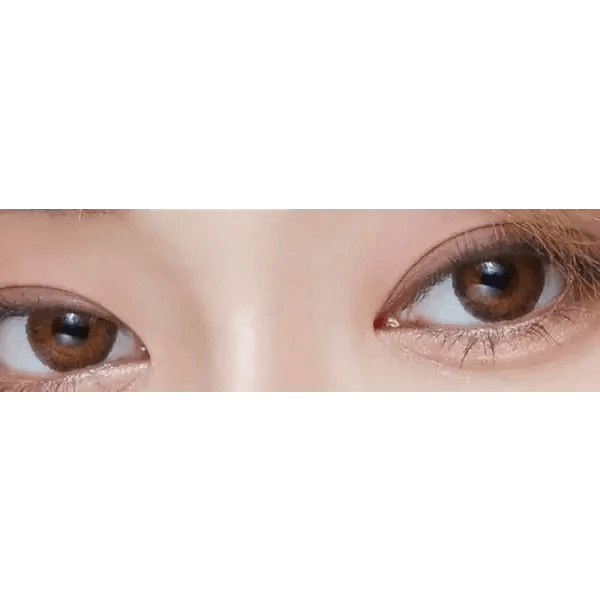 LensVery Poing Hazel Brown — both eyes wearing the contact lenses