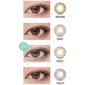 LensVery Poing Hazel Brown — contact lens appearance comparison