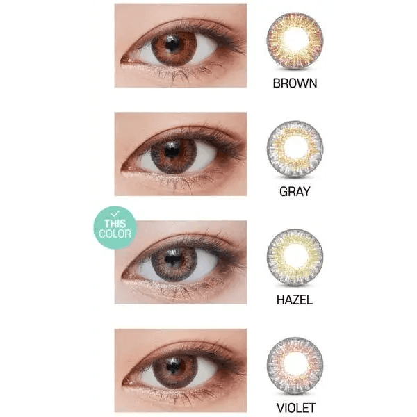 LensVery Poing Hazel Brown — contact lens appearance comparison