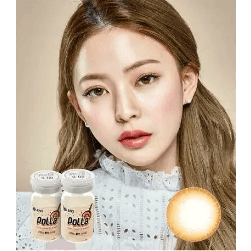 Olens Polla Brown colored contact lens, 13.3mm graphic diameter, 3-6 Months wear