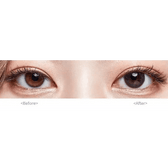 Olens Polla Gray — both eyes wearing the contact lenses