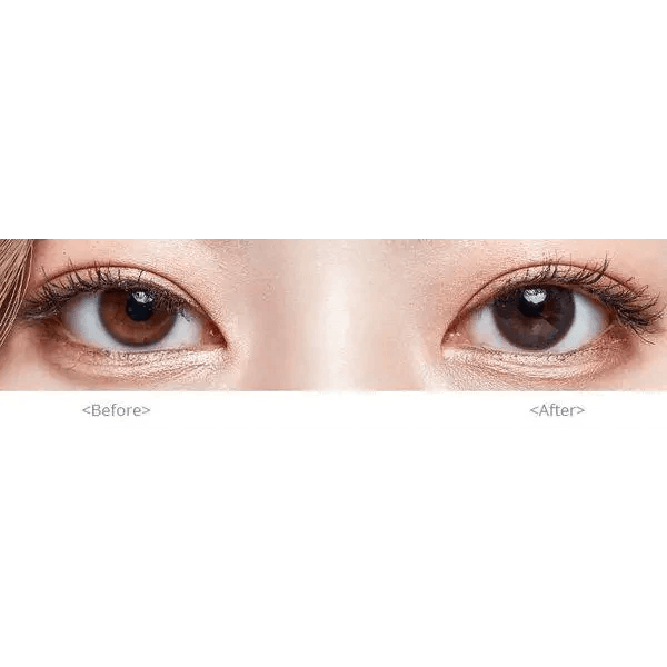 Olens Polla Gray — both eyes wearing the contact lenses