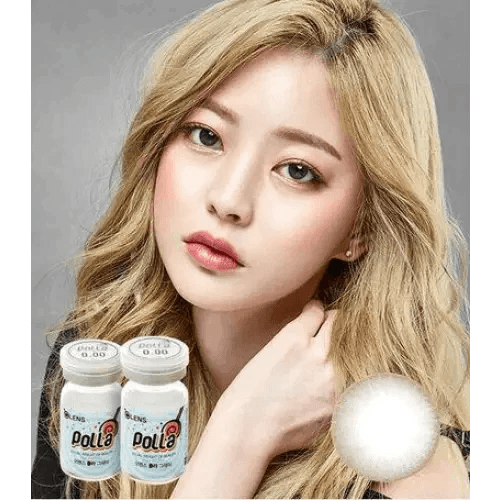 Olens Polla Gray colored contact lens, 13.3mm graphic diameter, 3-6 Months wear