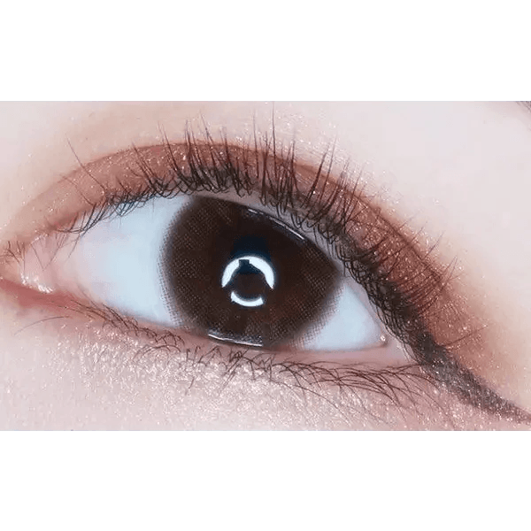 LensTown Precollege Brown — single-eye close-up showing the contact lens appearance