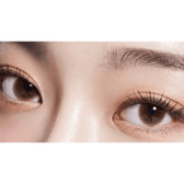 LensTown Precollege Brown — both eyes wearing the contact lenses