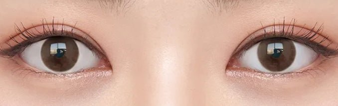 Olens Pure Teen Brown colored contact lens, 12.8mm graphic diameter, Monthly wear