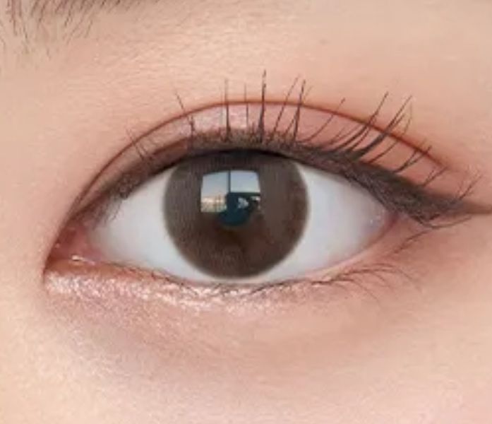 Olens Pure Teen Choco colored contact lens, 12.8mm graphic diameter, Monthly wear