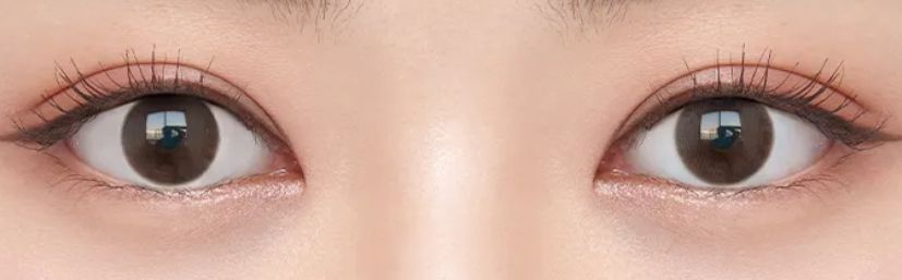Olens Pure Teen Choco colored contact lens, 12.8mm graphic diameter, Monthly wear