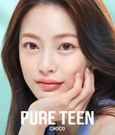 Olens Pure Teen Choco colored contact lens, 12.8mm graphic diameter, Monthly wear