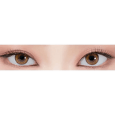 LensRang Real Brown — both eyes wearing the contact lenses