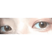 LensRang Real Brown — both eyes wearing the contact lenses