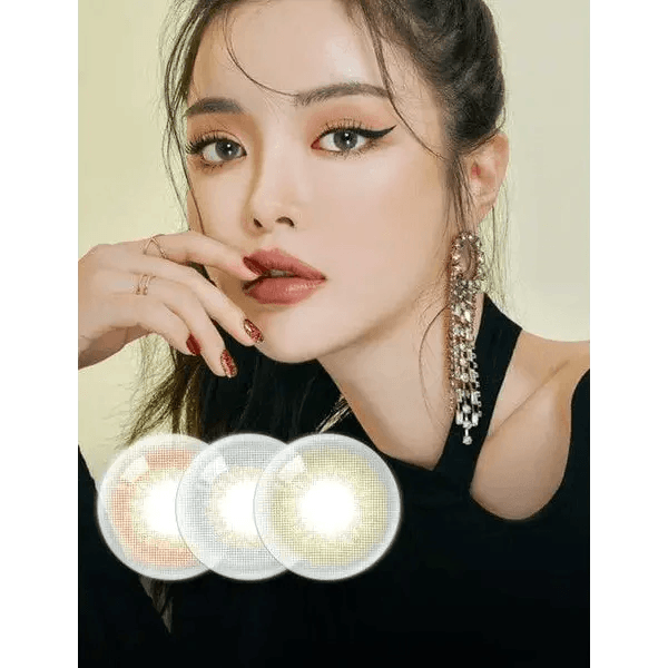 LensRang Real Khaki Green — model portrait showing the contact lens look