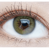 LensRang Real Khaki Green — single-eye close-up showing the contact lens appearance