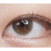 LensRang Real Khaki Green — single-eye close-up showing the contact lens appearance
