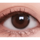 Olens Real Ring 1Day Brown (20p) — single-eye close-up showing the contact lens appearance