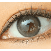 Olens Real Ring 1Day Gray (20p) — single-eye close-up showing the contact lens appearance