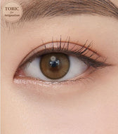 Olens Real Ring Brown Toric (For astigmatism) colored contact lens, 12.5mm graphic diameter, Monthly wear