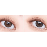 Olens Real Ring Gray — both eyes wearing the contact lenses