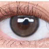 Olens Real Ring Gray — single-eye close-up showing the contact lens appearance