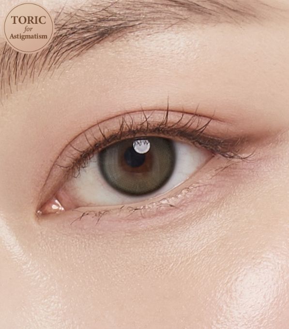 Olens Real Ring Gray Toric (For astigmatism) colored contact lens, 12.5mm graphic diameter, Monthly wear