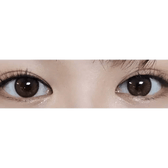 LensVery Rich Ann Indie Brown (6p) — both eyes wearing the contact lenses