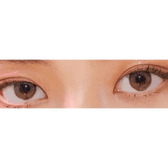 LensVery Rich Ann Indie Brown (6p) — both eyes wearing the contact lenses