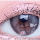 LensVery Rich Ann Indie Gray (6p) — single-eye close-up showing the contact lens appearance