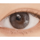 LensVery Rich Ann Indie Gray (6p) — single-eye close-up showing the contact lens appearance